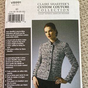 RARE Couture Chanel-design Jacket Vogue V8991 CLAIRE SHAEFFER Pattern size 14-22